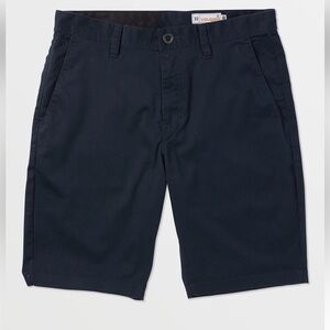 NEW VOLCOM FRICKIN MODERN STRETCH CHINO SHORTS IN DARK NAVY